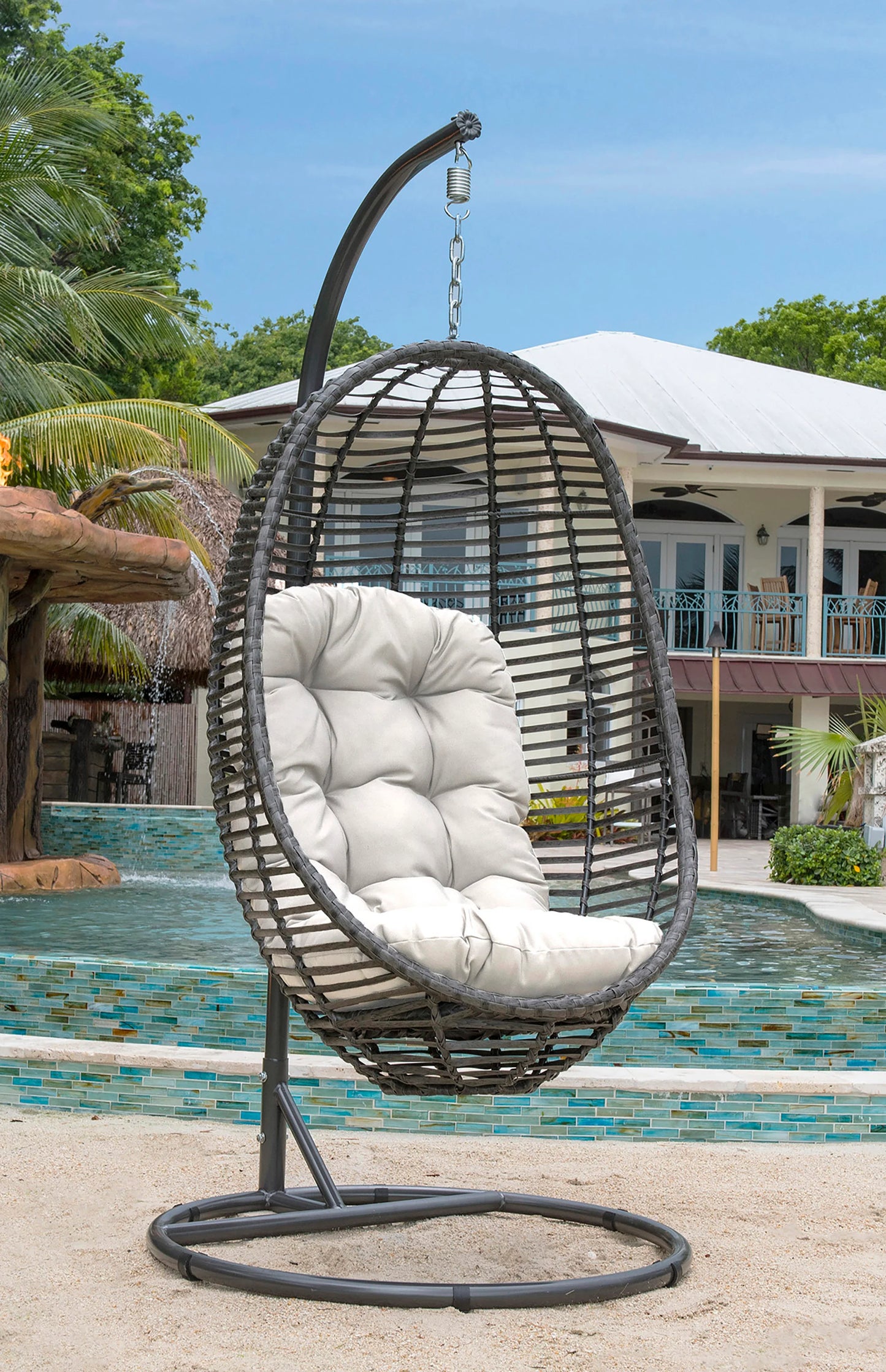Panama Jack Graphite Hanging Chair with Stand