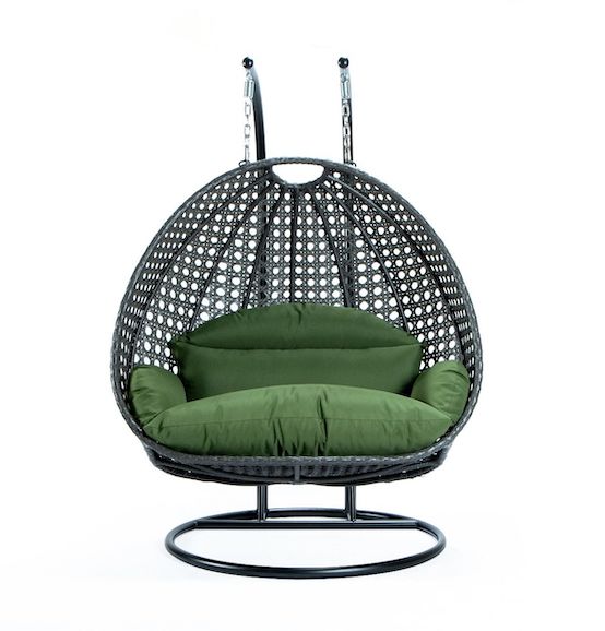 Modern Charcoal Wicker - Double Hanging Chair - HangingComfort