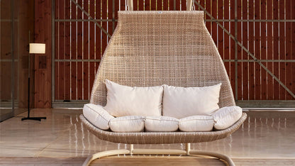PALOMA IVORY NATURAL WOVEN DOUBLE HANGING CHAIR