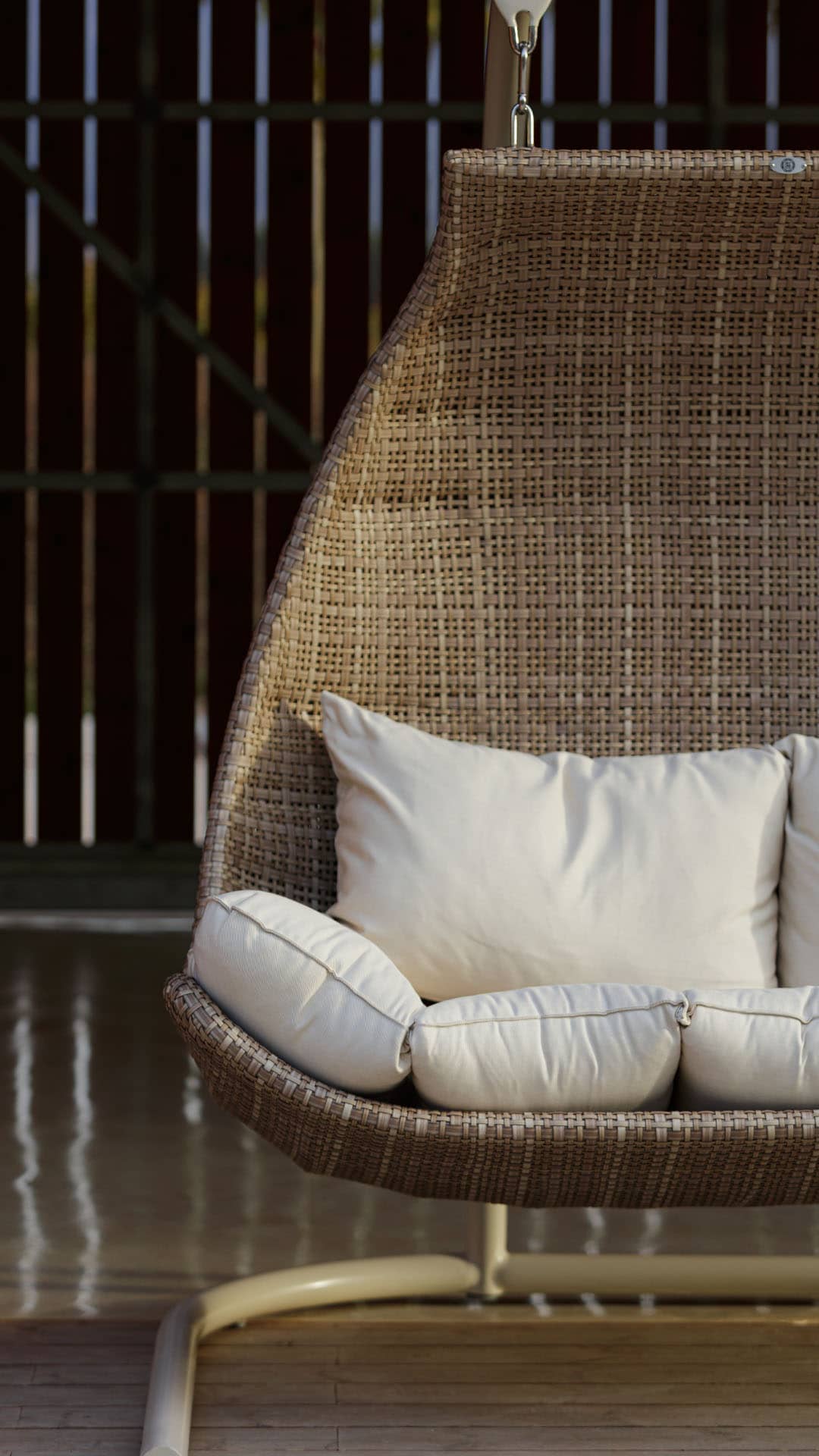 PALOMA IVORY NATURAL WOVEN DOUBLE HANGING CHAIR
