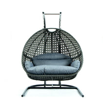 Load image into Gallery viewer, Modern Charcoal Wicker - Modular Double Hanging Chair - HangingComfort
