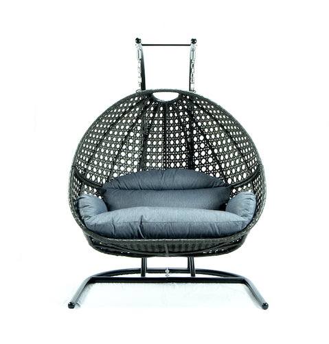 Modern Charcoal Wicker - Modular Double Hanging Chair - HangingComfort