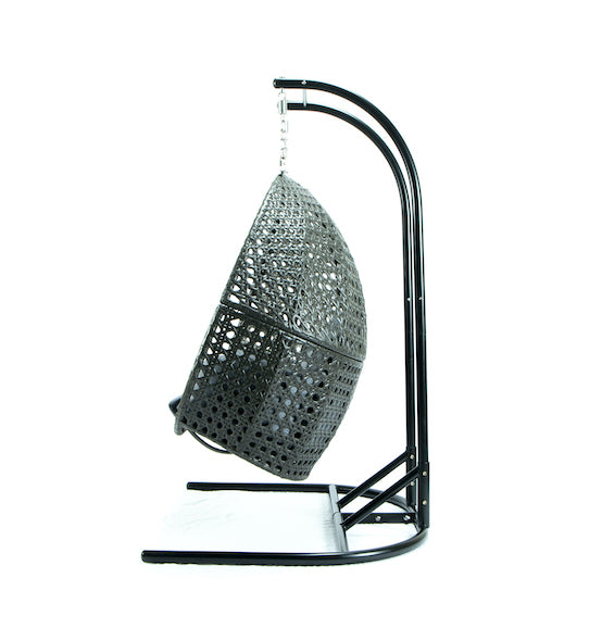 Modern Charcoal Wicker - Modular Double Hanging Chair - HangingComfort