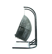 Load image into Gallery viewer, Modern Charcoal Wicker - Modular Double Hanging Chair - HangingComfort