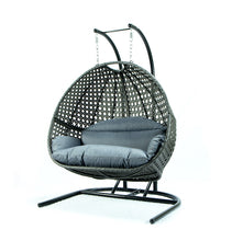 Load image into Gallery viewer, Modern Charcoal Wicker - Modular Double Hanging Chair - HangingComfort
