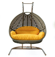 Load image into Gallery viewer, Modern Green Wicker - Modular Double Hanging Chair - HangingComfort
