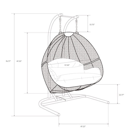 Modern Green Wicker - Modular Double Hanging Chair - HangingComfort