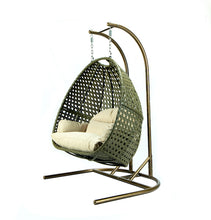 Load image into Gallery viewer, Modern Green Wicker - Modular Double Hanging Chair - HangingComfort