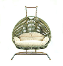 Load image into Gallery viewer, Modern Green Wicker - Modular Double Hanging Chair - HangingComfort