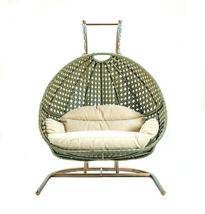 Modern Green Wicker - Modular Double Hanging Chair - HangingComfort