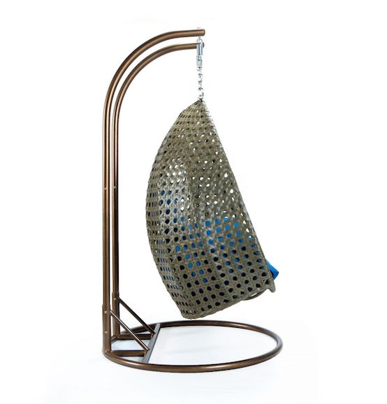 Modern Beige Wicker - Double Hanging Chair - HangingComfort