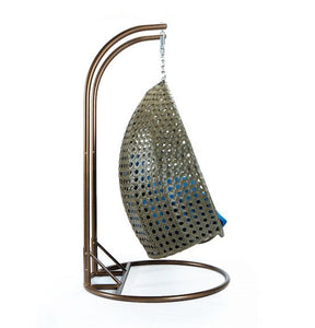 Modern Beige Wicker - Double Hanging Chair - HangingComfort