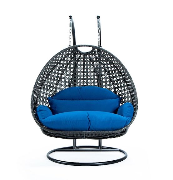 Modern Charcoal Wicker - Double Hanging Chair - HangingComfort