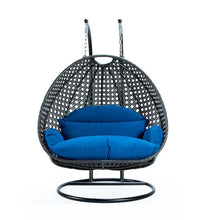 Load image into Gallery viewer, Modern Charcoal Wicker - Double Hanging Chair - HangingComfort