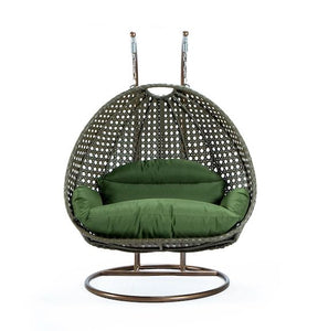 Modern Beige Wicker - Double Hanging Chair - HangingComfort