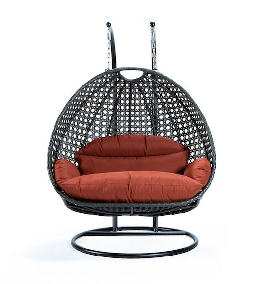 Modern Charcoal Wicker - Double Hanging Chair - HangingComfort