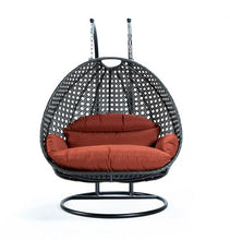 Load image into Gallery viewer, Modern Charcoal Wicker - Double Hanging Chair - HangingComfort