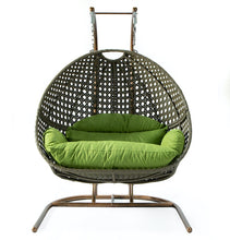 Load image into Gallery viewer, Modern Green Wicker - Modular Double Hanging Chair - HangingComfort
