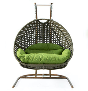 Modern Green Wicker - Modular Double Hanging Chair - HangingComfort