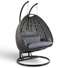 Load image into Gallery viewer, Modern Charcoal Wicker - Double Hanging Chair - HangingComfort
