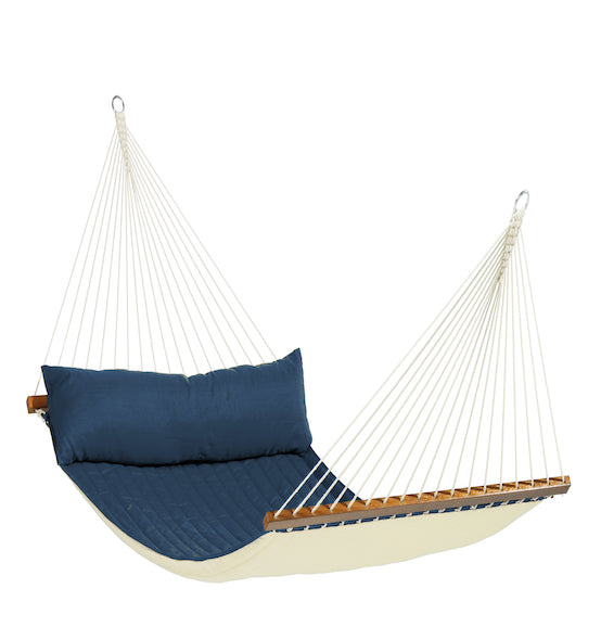 Alabama - Navy Blue - Quilted Kingsize Spreader Bar Hammock - HangingComfort