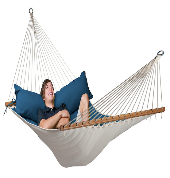 Alabama - Navy Blue - Quilted Kingsize Spreader Bar Hammock - HangingComfort