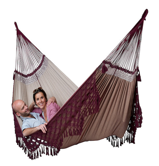 Bossanova - Bordeaux - Luxury Organic Cotton Kingsize Hammock - HangingComfort