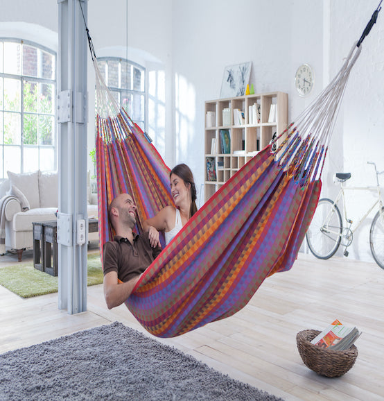 Carolina - Flowers - Organic Cotton Double Hammock - HangingComfort