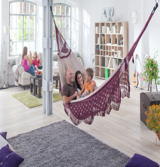 Bossanova - Bordeaux - Luxury Organic Cotton Kingsize Hammock - HangingComfort