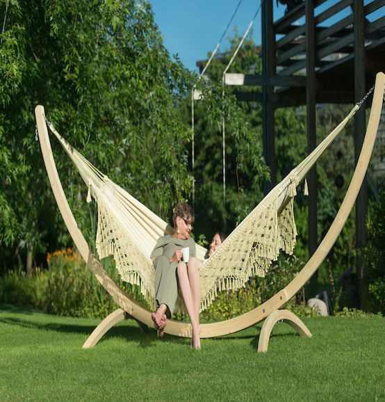 Bossanova - Champagne - Luxury Organic Cotton Kingsize Hammock - HangingComfort