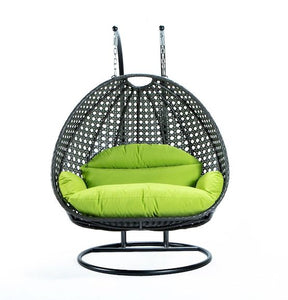 Modern Charcoal Wicker - Double Hanging Chair - HangingComfort