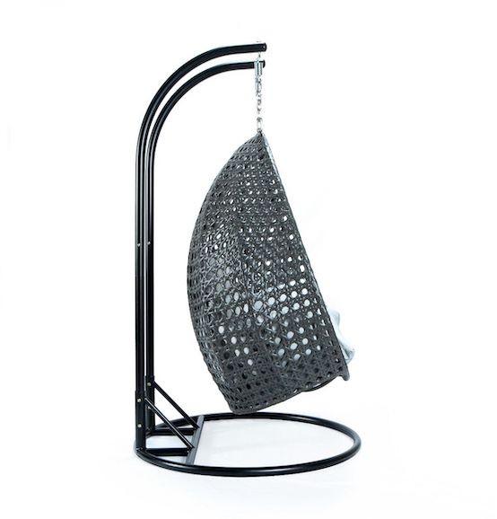Modern Charcoal Wicker - Double Hanging Chair - HangingComfort