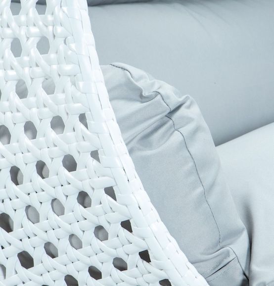 Modern White Wicker - Double Hanging Chair - HangingComfort