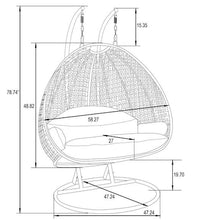 Load image into Gallery viewer, Modern Charcoal Wicker - Double Hanging Chair - HangingComfort