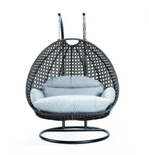 Load image into Gallery viewer, Modern Charcoal Wicker - Double Hanging Chair - HangingComfort