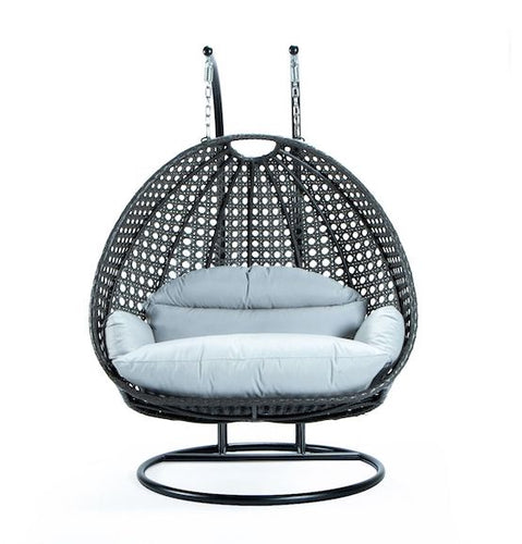 Modern Charcoal Wicker - Double Hanging Chair - HangingComfort