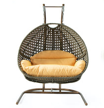 Load image into Gallery viewer, Modern Green Wicker - Modular Double Hanging Chair - HangingComfort