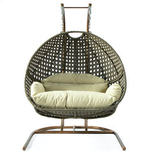 Load image into Gallery viewer, Modern Green Wicker - Modular Double Hanging Chair - HangingComfort