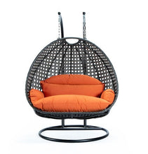 Load image into Gallery viewer, Modern Charcoal Wicker - Double Hanging Chair - HangingComfort