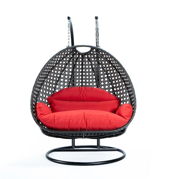 Modern Charcoal Wicker - Double Hanging Chair - HangingComfort
